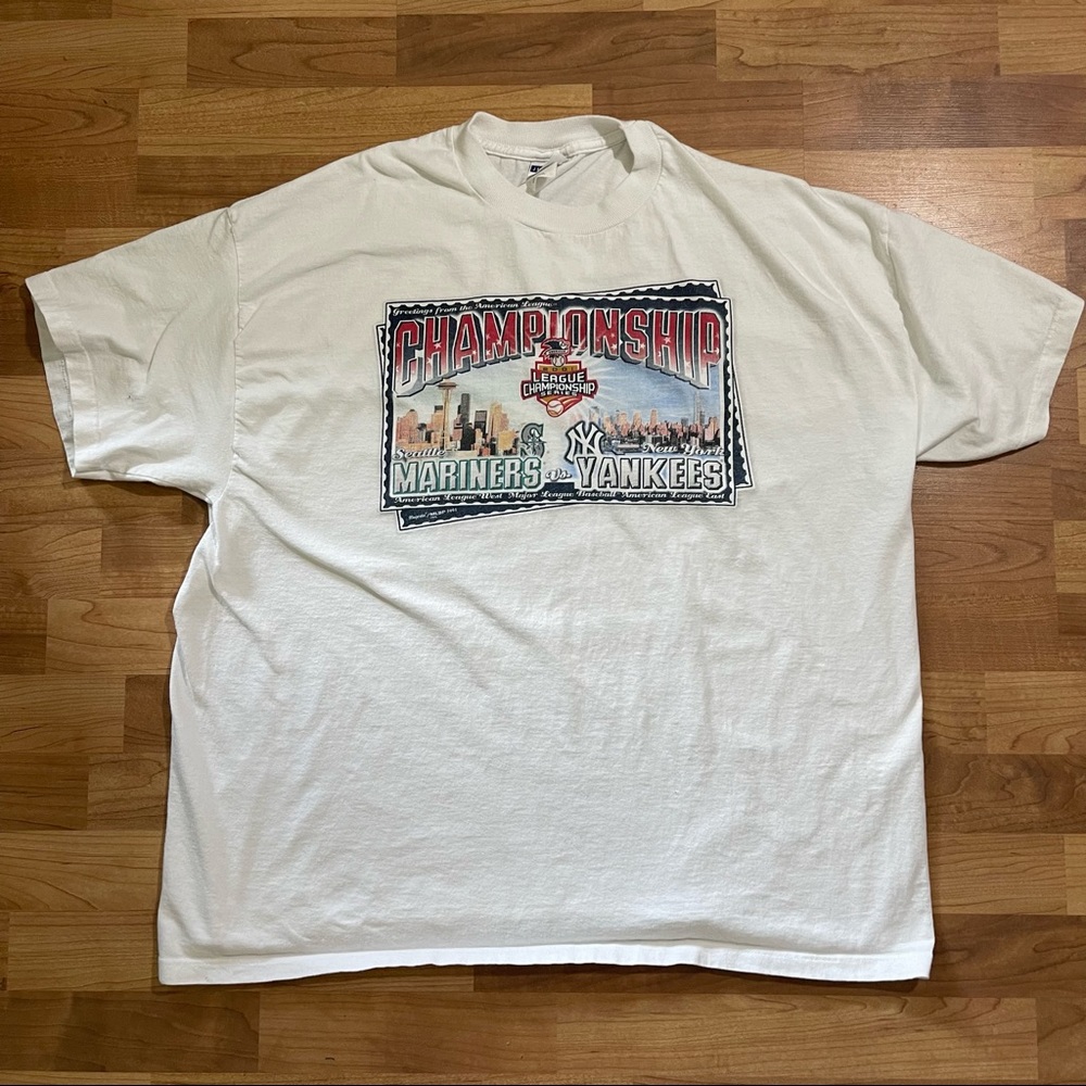 Vintage 2001 ALCS Series Mariners vs. Yankees Shirt Size 2X